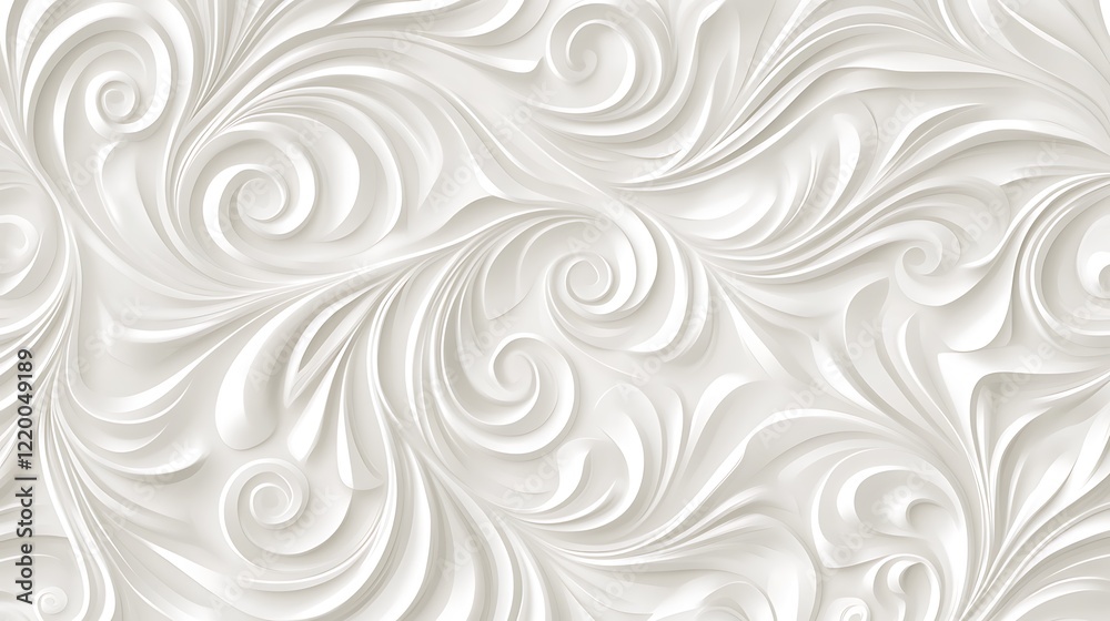 Abstract White Swirling Floral Pattern Design Abstract White Swirling Floral Pattern Design