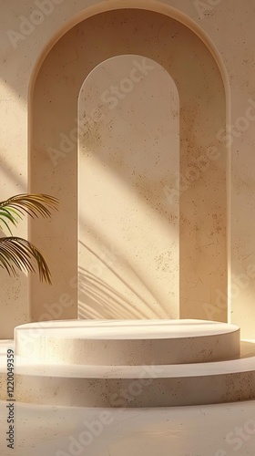a plant that is sitting on a round platform photo