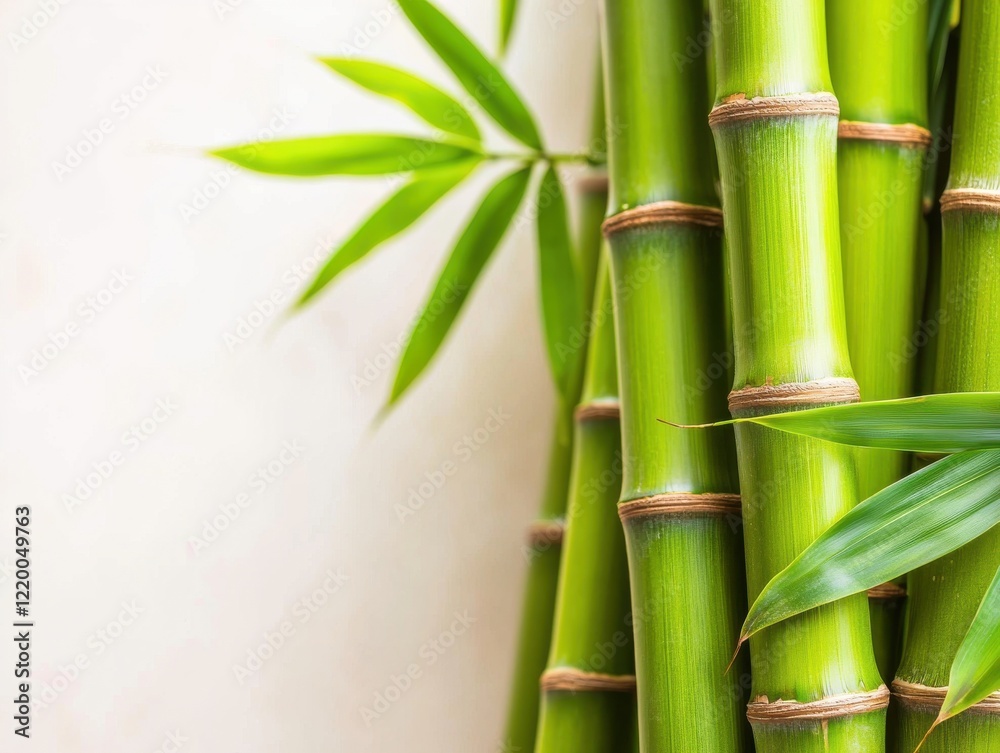Vibrant Green Bamboo Stalks in a Serene Forest Setting Vibrant Green Bamboo Stalks in a Serene Forest Setting