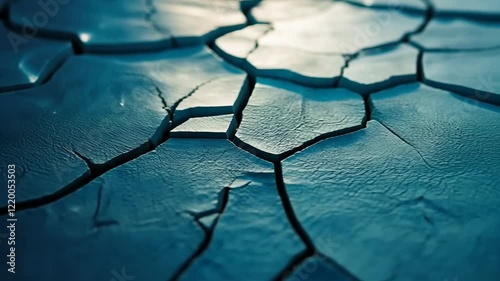 Exploring the intricate patterns of cracked earth under a brilliant light. Generative AI
