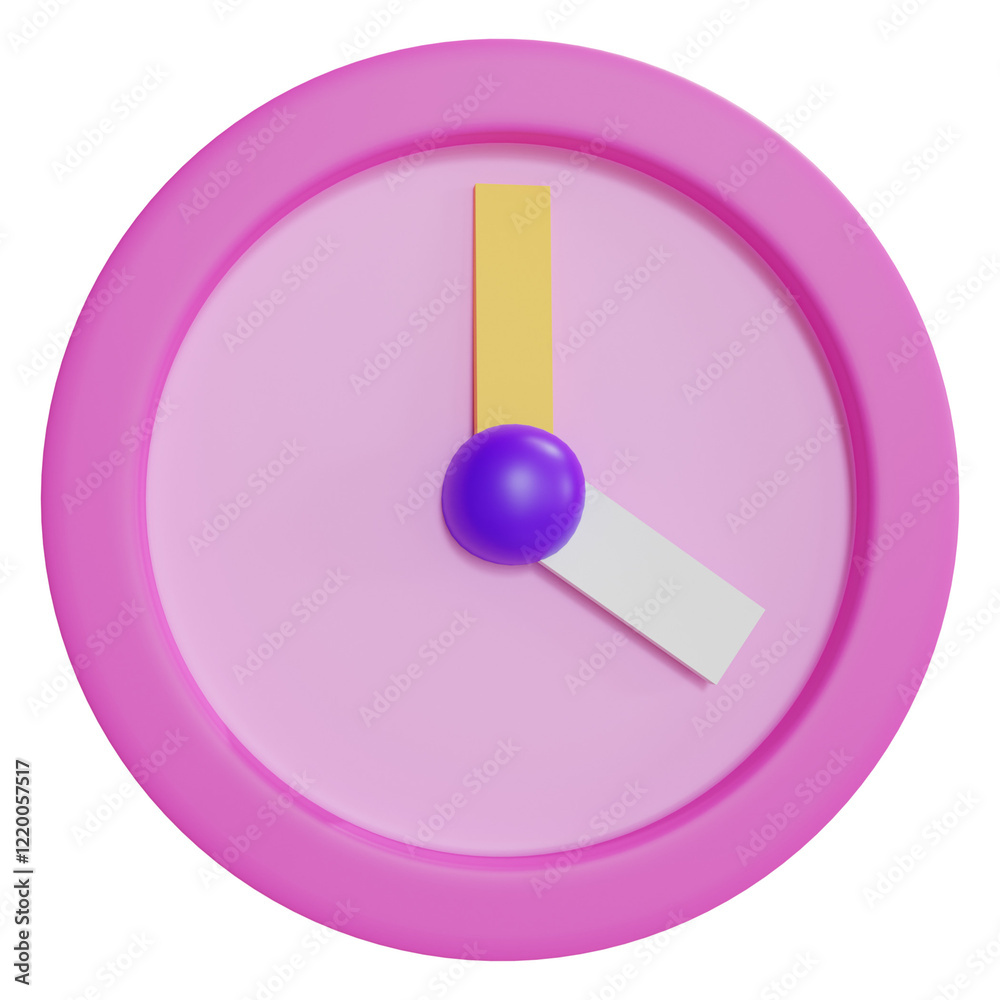 3d rendering pastel analog clock isolated on white 3d rendering pastel analog clock isolated on white