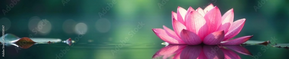delicate pink petals unfolding over water's surface, water, gentle delicate pink petals unfolding over water's surface, water, gentle