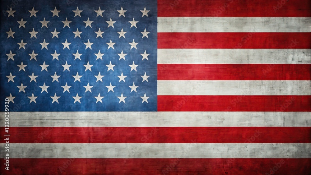 Naklejka premium Minimalist American Flag Photography: Ultra HD 12K Patriotism Image, USA Symbol, Stars Stripes