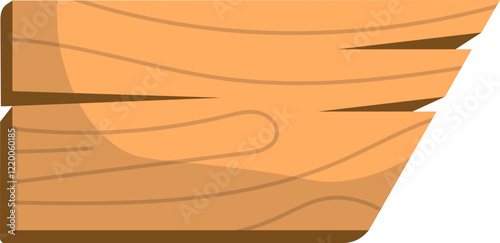 Wooden Signboard Isolated on White Background. Vector Illustration in Cartoon Style.