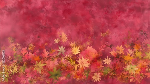 Wallpaper Mural Autumnal Leaves Watercolor Abstract Painting Torontodigital.ca