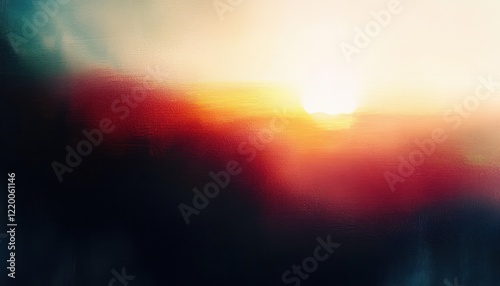 Abstract Landscape Background Texture with Grain Dust Light Leak in Warm Tones and Smooth Gradients photo