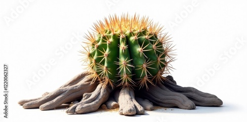 Prickly tree trunk isolated on white background, clear background, succulent, yucca brevifolia tree photo