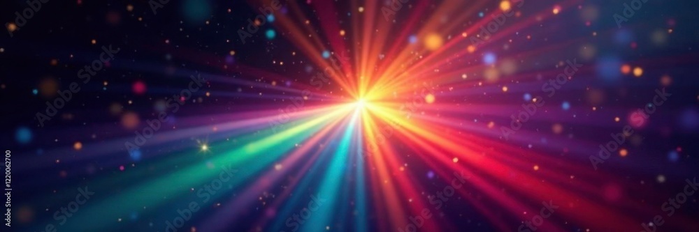Prism Rainbow Light Flare on Black Background, colorful light waves, radiant, glowing, color explosion Prism Rainbow Light Flare on Black Background, colorful light waves, radiant, glowing, color explosion