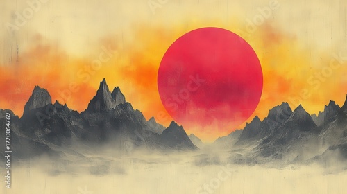 Sunrise Splendor: Abstract Textures of Majestic Mountain Range