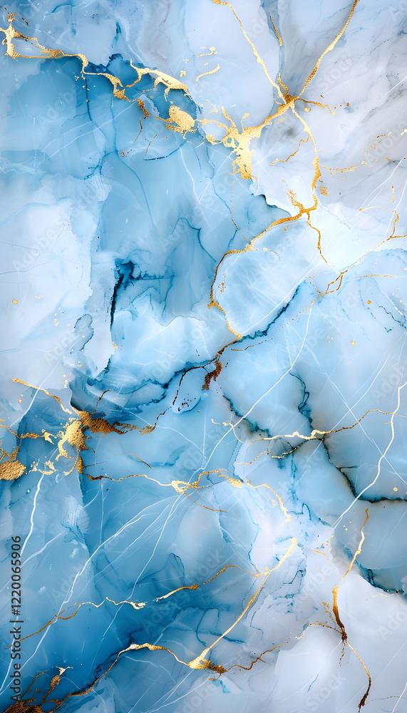 Naklejka premium Close up of blue and white marble