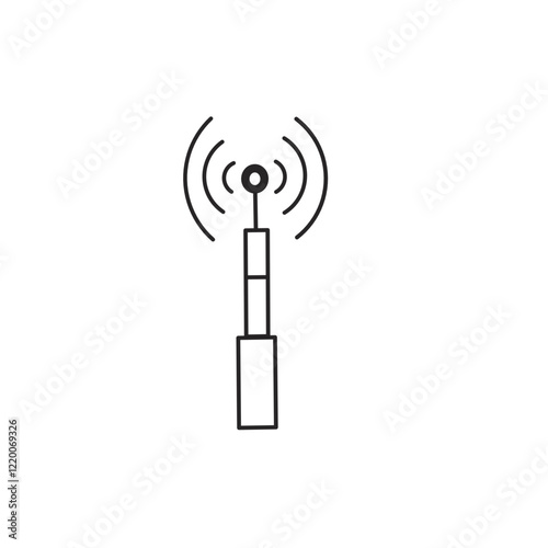 Wave transmitting tower and radio mast icon,vector signal mast.