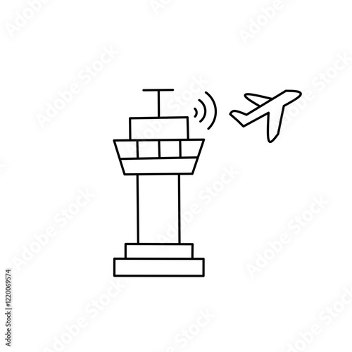 Wave transmitting tower and radio mast icon,vector signal mast.