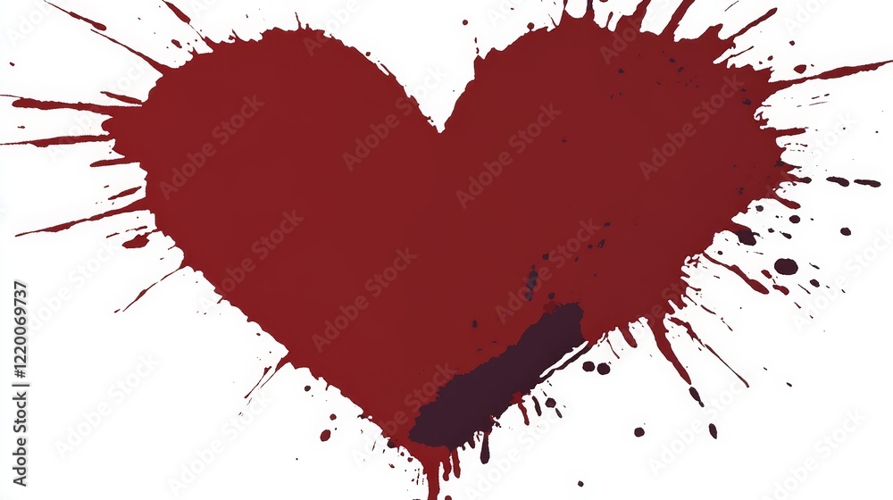 Bleeding Heart Splashes Abstract Red Ink Design Bleeding Heart Splashes Abstract Red Ink Design