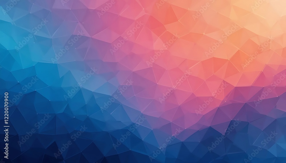 Obraz premium Abstract Blue Pink and Orange Geometric Polygon Background