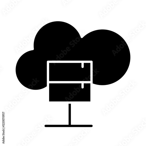 cloud computing glyph icon