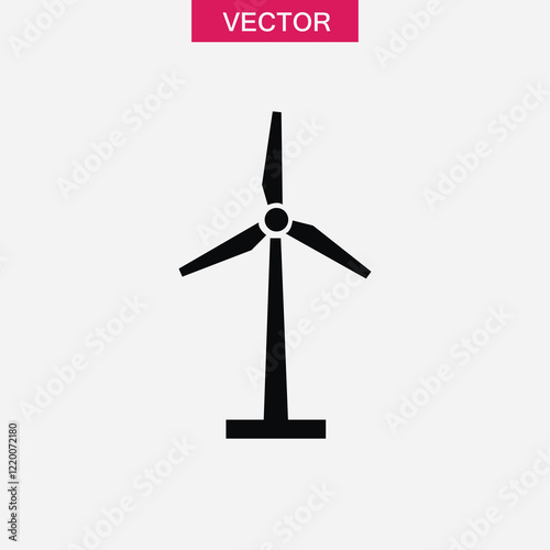 Wind energy, wind turbine icon.vector flat black simple trendy style illustration for web and app..eps