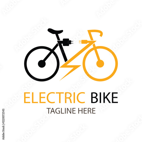 electric bicycle logo design illustration