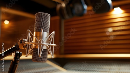 Professional Microphone in State-of-the-Art Recording Studio