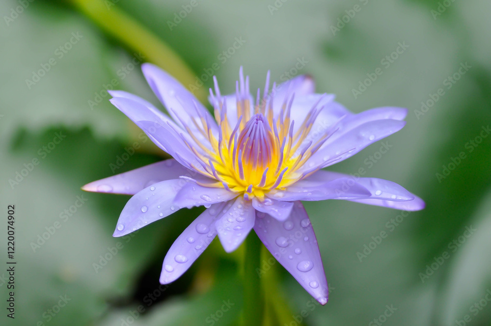 lotus or florescent purple lotus and rain droplet lotus or florescent purple lotus and rain droplet