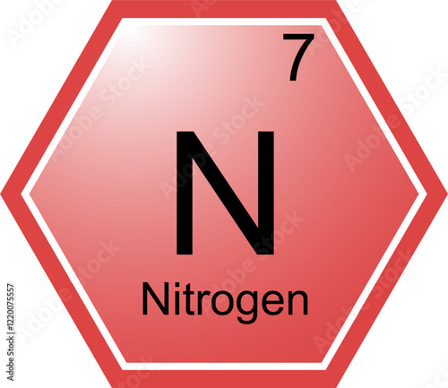 Obraz na płótnie The symbol of the chemical element N is Nitrogen. w salonie