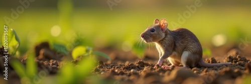 Rats in agricultural field with crops damaged, agriculture, fur, earthy tones