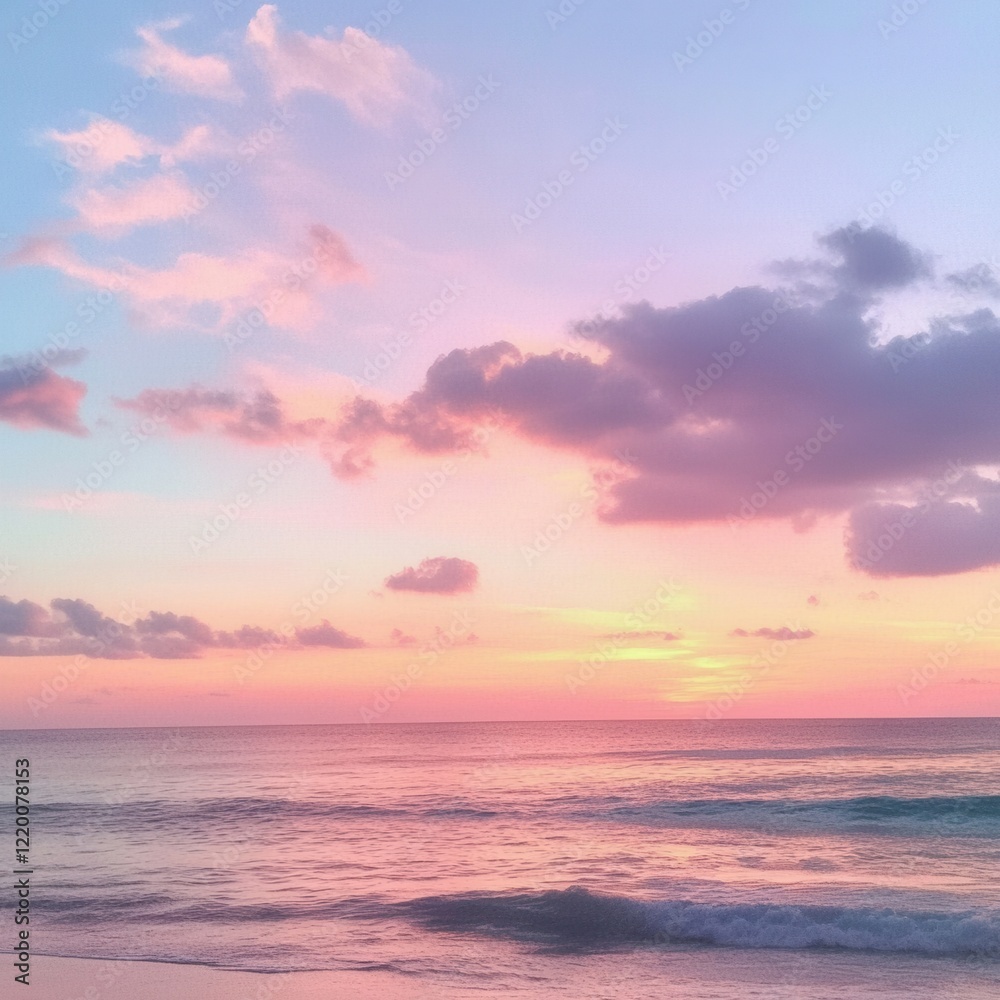 Fototapeta premium Captivating Sunset Over Tranquil Ocean Horizon