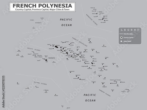 Australian Countries Geography Political map. Political map of country with capital, province or state capital, major cities and town.