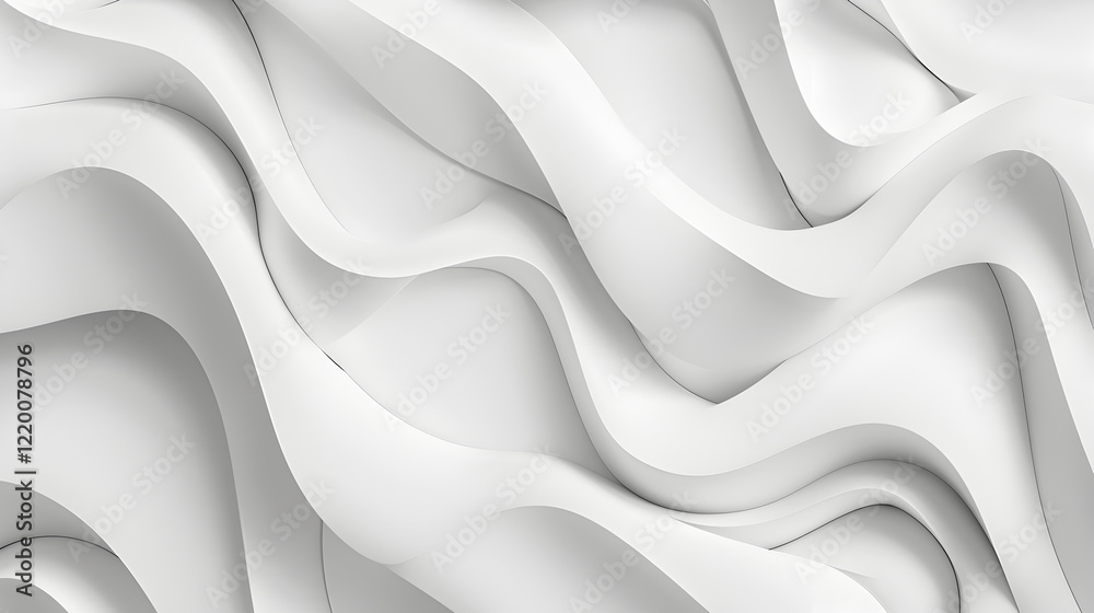 Obraz premium Abstract white waves creating a smooth, fluid texture, suitable for backgrounds and designs.