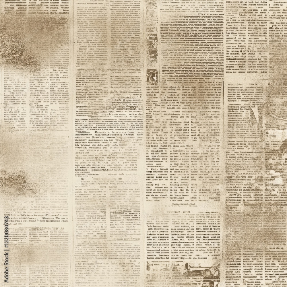 Obraz premium Vintage Newspaper Texture with Grunge Newsprint Pages and Text