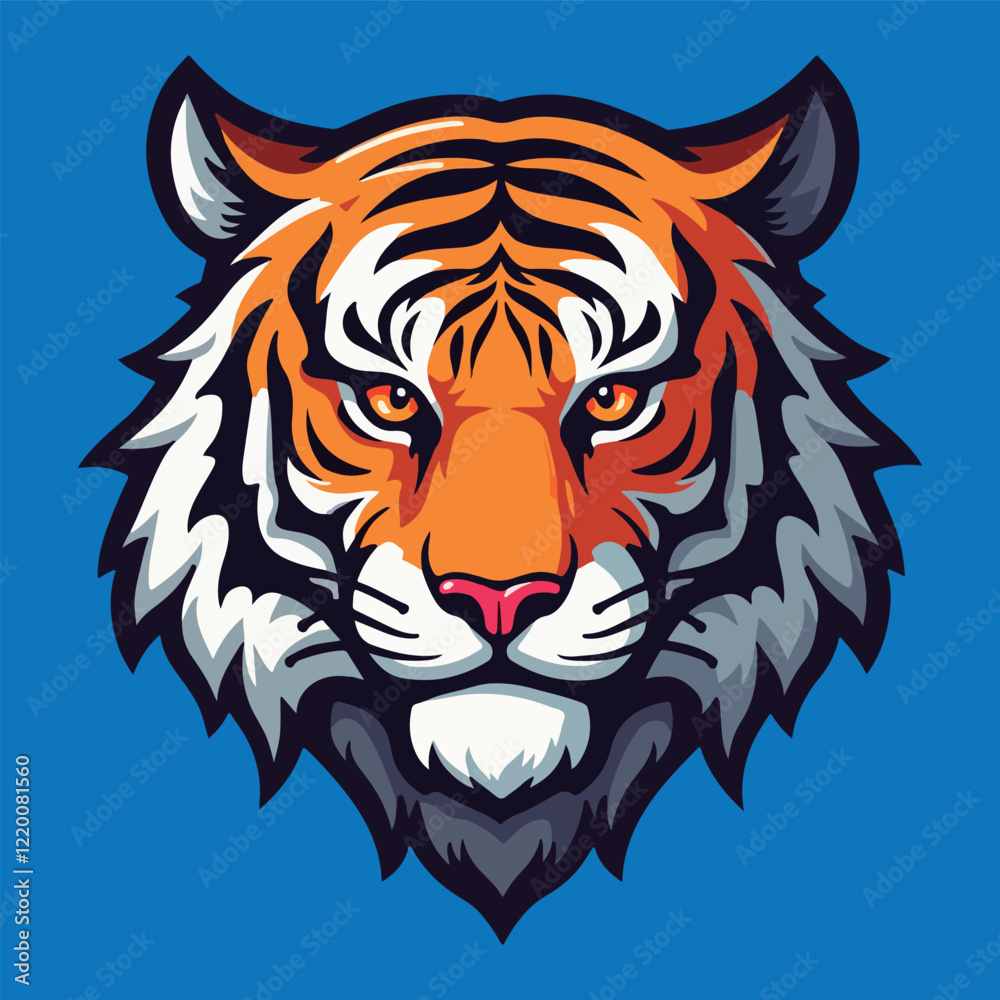 Fototapeta premium Tiger, tiger head, tiger emblem, esport vector logo, sticker 