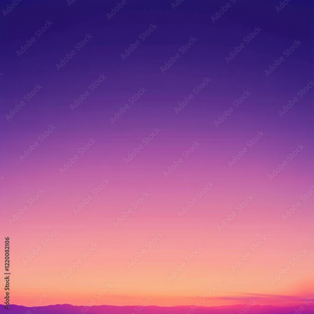 Naklejka premium Captivating Sunset Gradient Landscape with Silhouetted Horizon