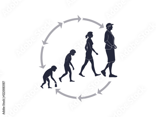 Human Life Cycle Silhouette Vector. Human Life Cycle Silhouette Vector, Life Stages Silhouettes for Design