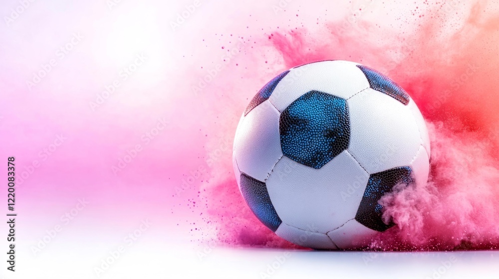Fototapeta premium Sport balls exploding with energy. Generative AI