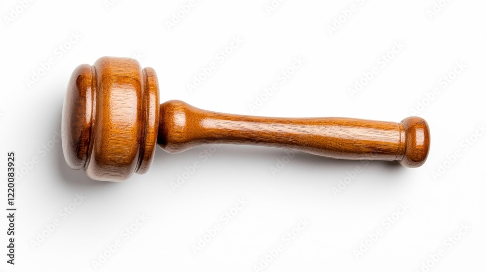 Wooden judge gavel on white background. Generative AI Wooden judge gavel on white background. Generative AI