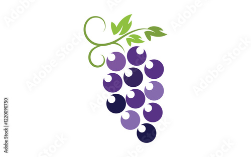 Grapes fruit logo template vector illustration design