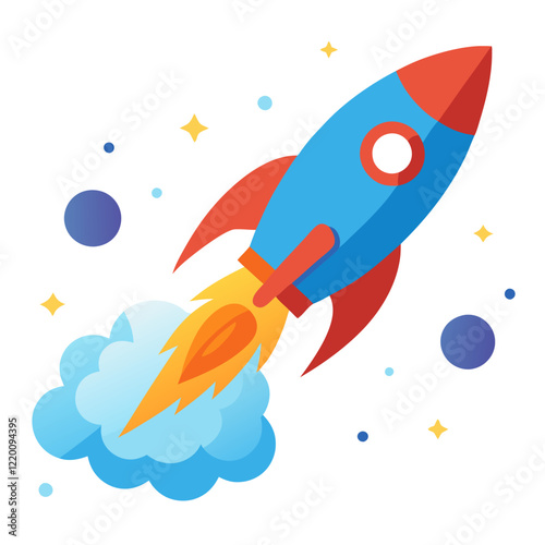 space rocket with space for text vector Illustrator Artwork