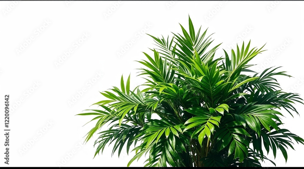Lush green tropical plant bush isolated on white. Lush green tropical plant bush isolated on white.