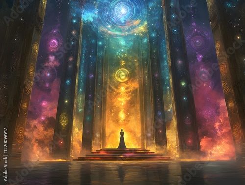 Majestic gateway to the universe , spiritual pathway  , kundalini chakra , vibrant color