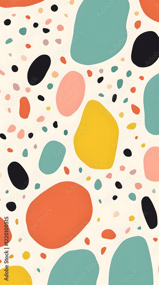 Digital retro hand drawn terrazzo pattern texture graphic poster background Digital retro hand drawn terrazzo pattern texture graphic poster background