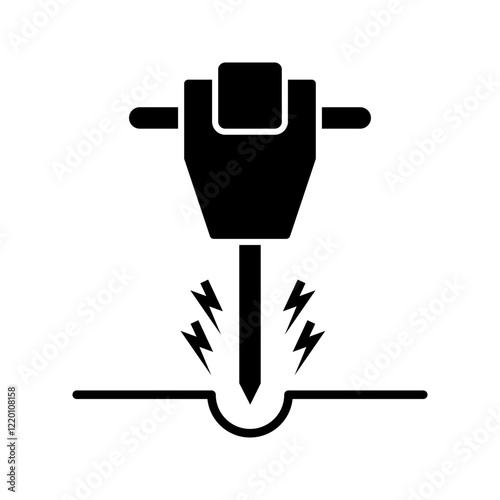 Construction jackhammer icon color editable  . vector illustration, pictogram isolated on white background. color editable