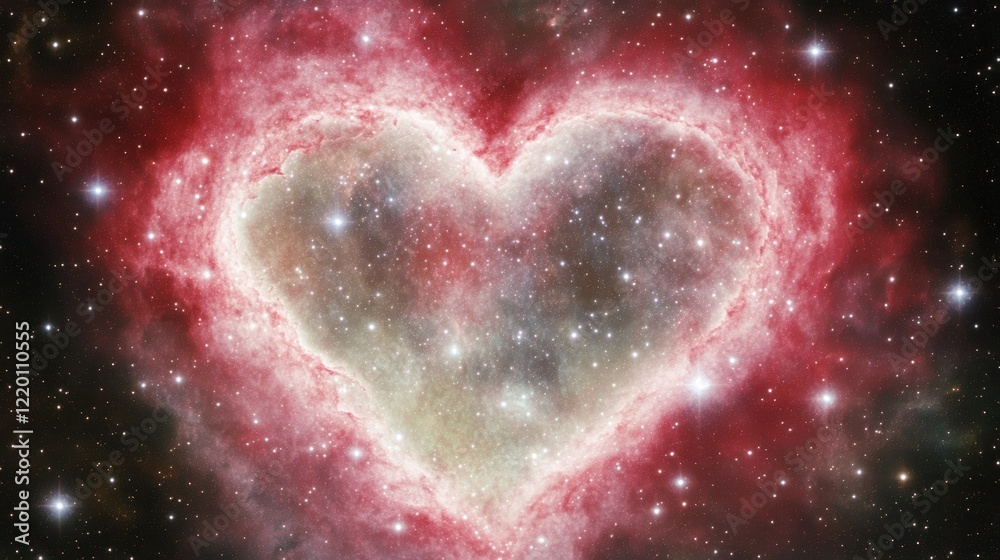 Obraz premium Cosmic Heart Nebula A Celestial Valentine's Day Image