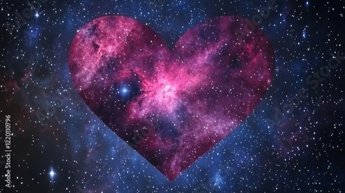 Cosmic Heart Nebula Celestial Love in Space (2)