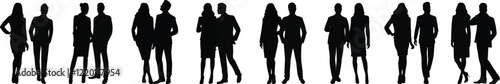 Wallpaper Mural Silhouette of a Group of Business Couples, Men and Women, Standing in Professional Clothes Torontodigital.ca