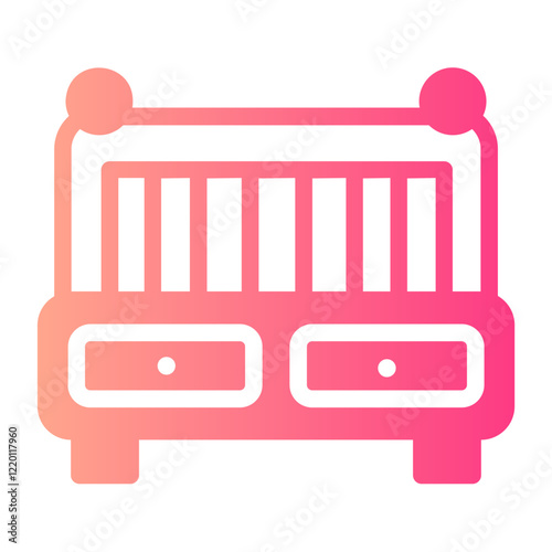 baby crib gradient icon