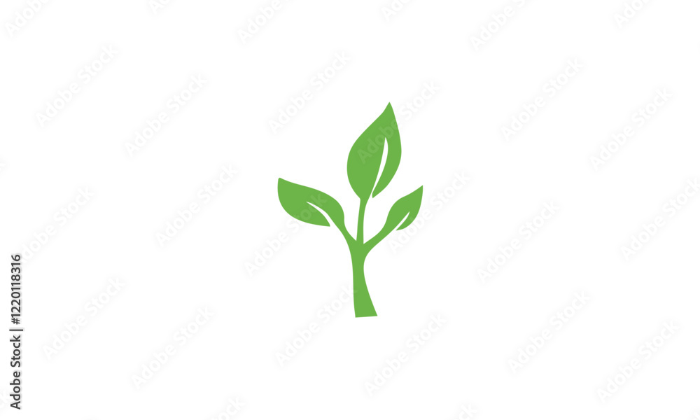 Obraz premium green leaf logo