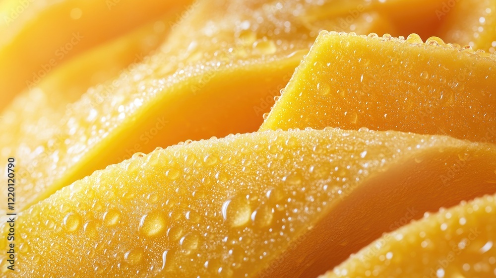 Juicy Mango Slices: A Close-Up of Refreshing Tropical Fruit Juicy Mango Slices: A Close-Up of Refreshing Tropical Fruit