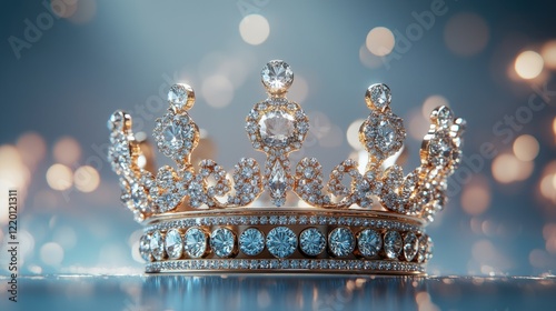 A Sparkling Diamond Crown on a Glimmering Background