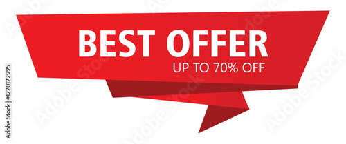 Red banner icon illustator