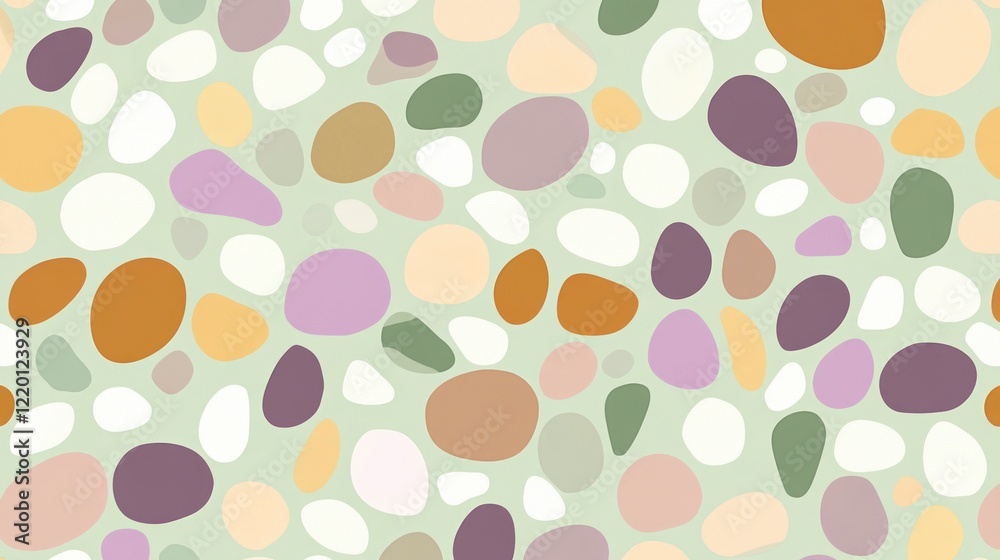 A light green background with small, round shapes in various shades of pastel pink, purple, brown, yellow, orange, and white. A light green background with small, round shapes in various shades of pastel pink, purple, brown, yellow, orange, and white.