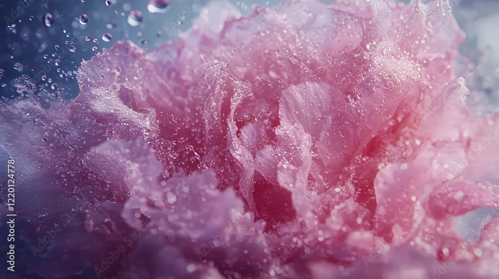 Delicate Pink Flower Petals with Water Droplets in Motion Delicate Pink Flower Petals with Water Droplets in Motion